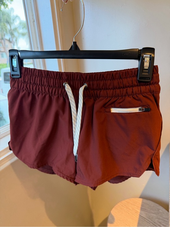 Vuori Pants - Vuori Women's Rust Athletic Shorts with White Drawstring